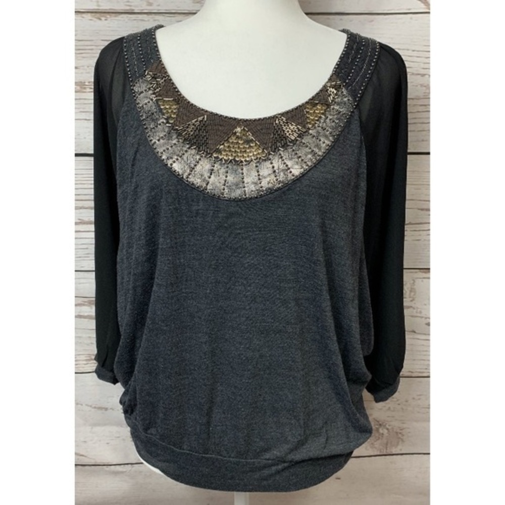 NWOT Miss Me Dolman Sleeved Embellished Top